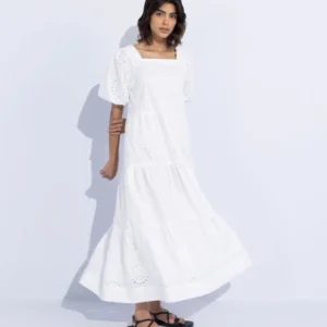Embroidered Tier Dress