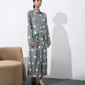 Printed Tie-Knot Dress